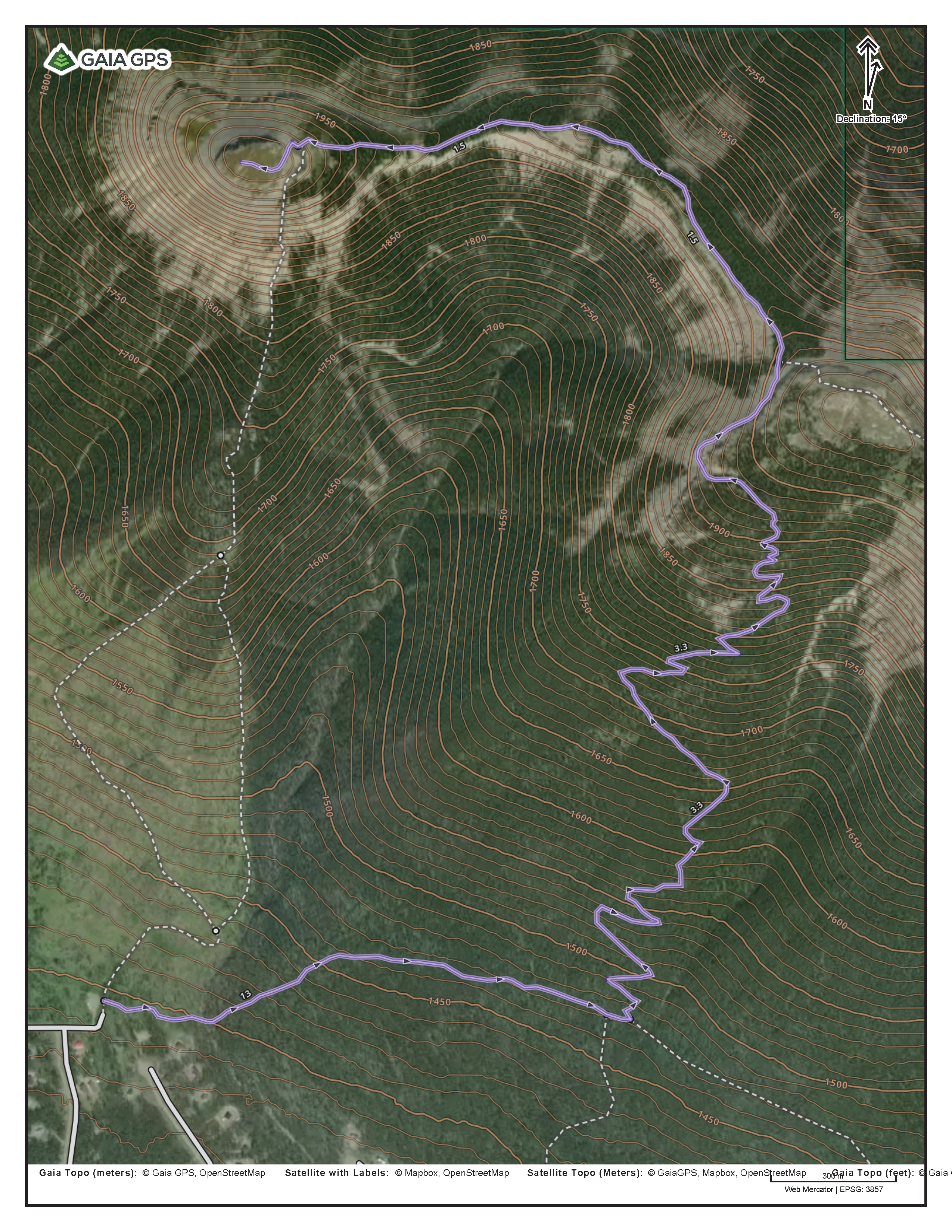 Coliseum Mountain Guided Hike Map